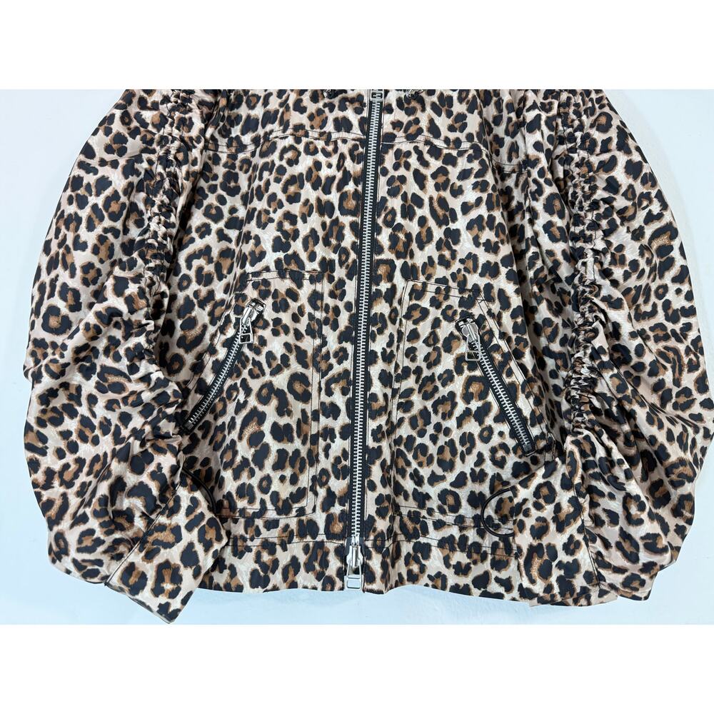 Veronica Beard Sibila Leopard Print Anorak Jacket Brown Multi Size S Hooded - Picture 8 of 15